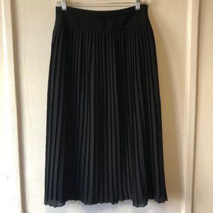 Black J.Crew Factory Pleated Midi Skirt